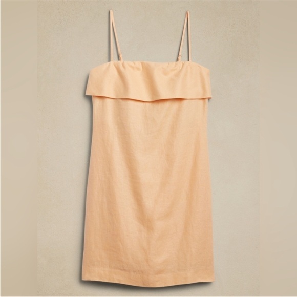 NWT! Banana Republic Sugar Melon Strapless Linen Mini Dress - Size 6 🌎 - Picture 2 of 6
